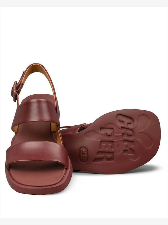 Dana Damen Flache Sandalen Burgundisch