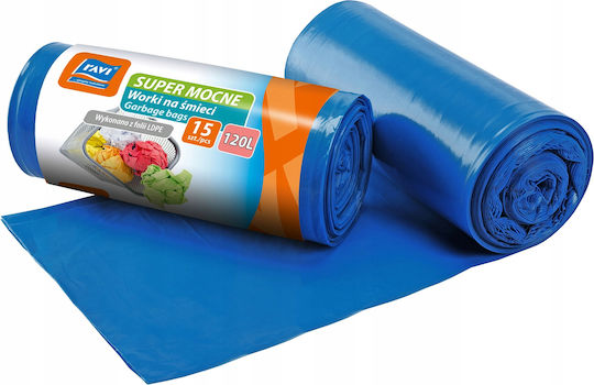 RAVI Trash Bags Capacity 120lt 110x70cm 15pcs Blue