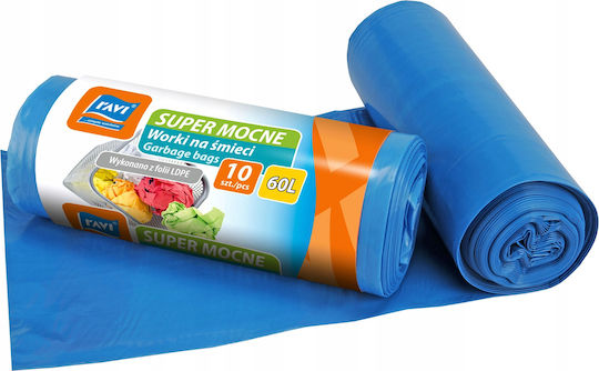 RAVI Σακούλες Απορριμάτων Χωρητικότητας 60lt 80x60cm 10τμχ Μπλε