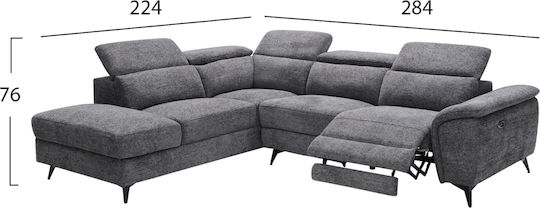 Restro Corner Fabric 284x224x76 cm