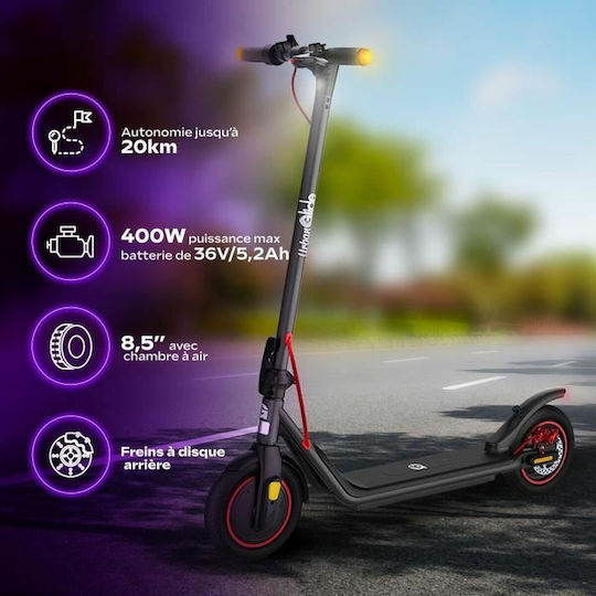 UrbanGlide UrbanGlide Ride-85 Ηλεκτρικό Πατίνι με 15km/h Max Ταχύτητα και 20km Αυτονομία σε Μαύρο Χρώμα