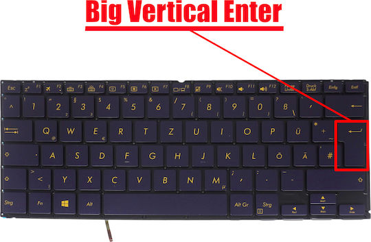 German Laptop Keyboard For Asus Zenbook Flip S UX370 UX370UA Q325 Q325UA 90NB0EN1-R30080 90NB0EN2-R30081 90NB0GZ5-R31US0 DE Without Frame Backlit Dark Blue Code 40644deblblue