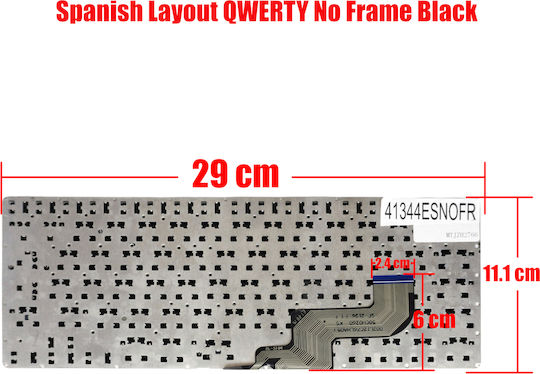 Spanish Laptop Keyboard Asus Pu403 Pu403u Pu403uf Pu403ua P5430 P5430u P5430ua Pu403ua-1a Bu403 90nx00v1-r30290 90nx00v1-r30250 Es No Frame Black Code 41344esnofr