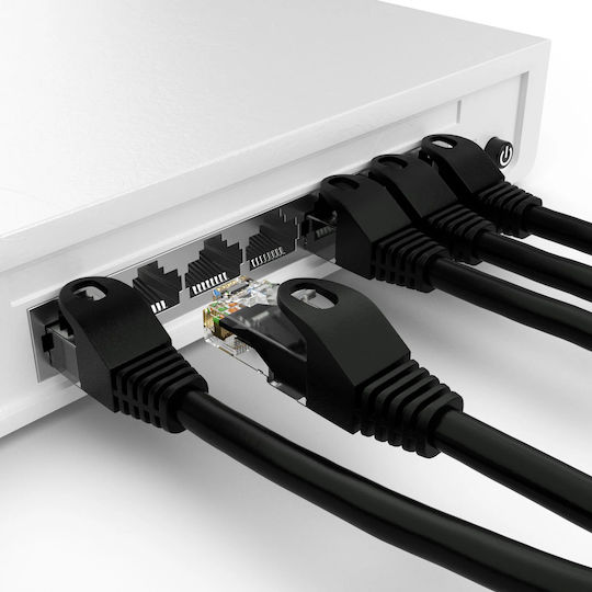 Powertech U/UTP Kat.6 Ethernet Netzwerkkabel 0,5m Schwarzes