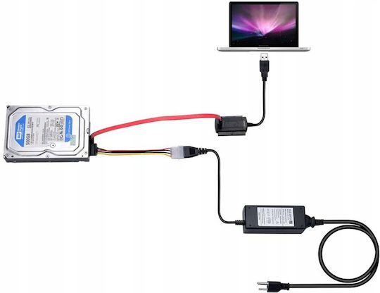 Adaptor Hard Disk Usb 2.0 La Ata Ide Sata Cd Dvd Zola 480 Mbps Viteză Scriere Cdr 52x Dvdr 20x Compatibil Unități 2.5” 3.5” Leduri Integrate