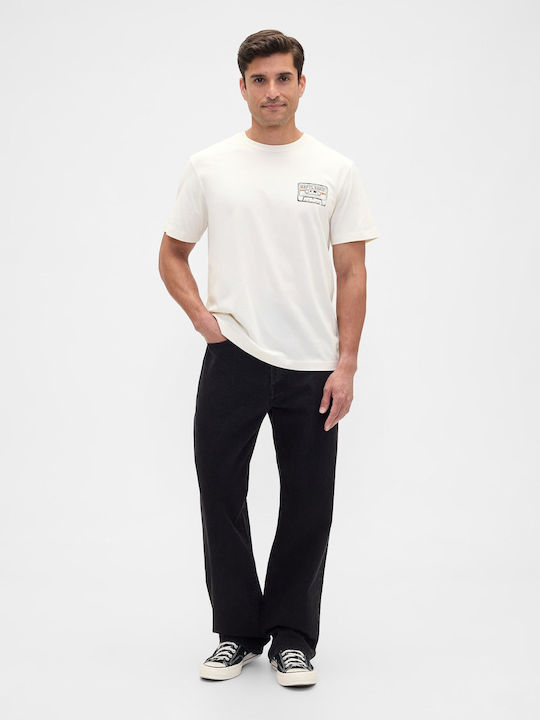 Kurzarm Herrenbluse Ivory Frost