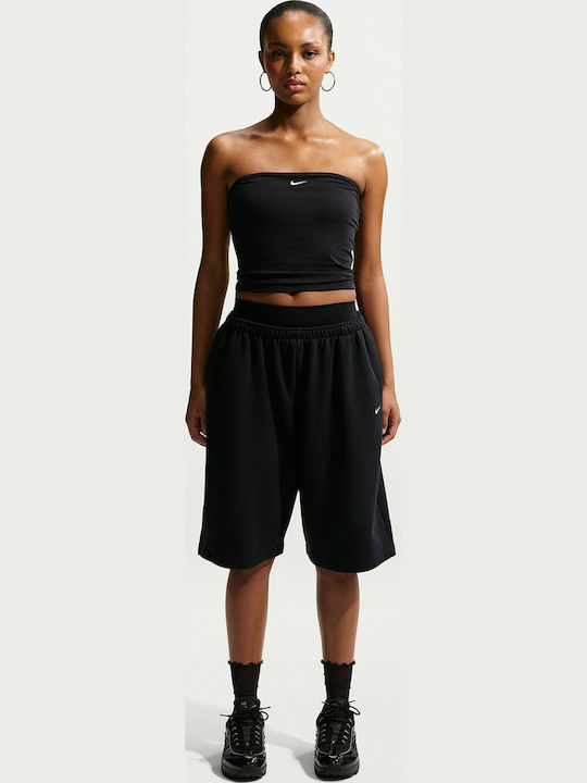 Sportswear Γυναικεία Μπλούζα Βαμβακερή Strapless Μαύρο