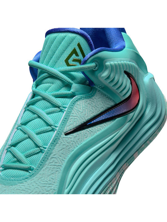 Giannis Freak 7 Light Aqua High Basketball Shoes Light Aqua Racer Blue Summit White Bright Crimson