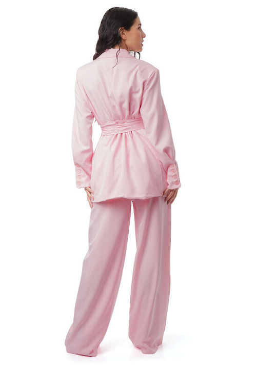 Pink Set Palazzo Jacket