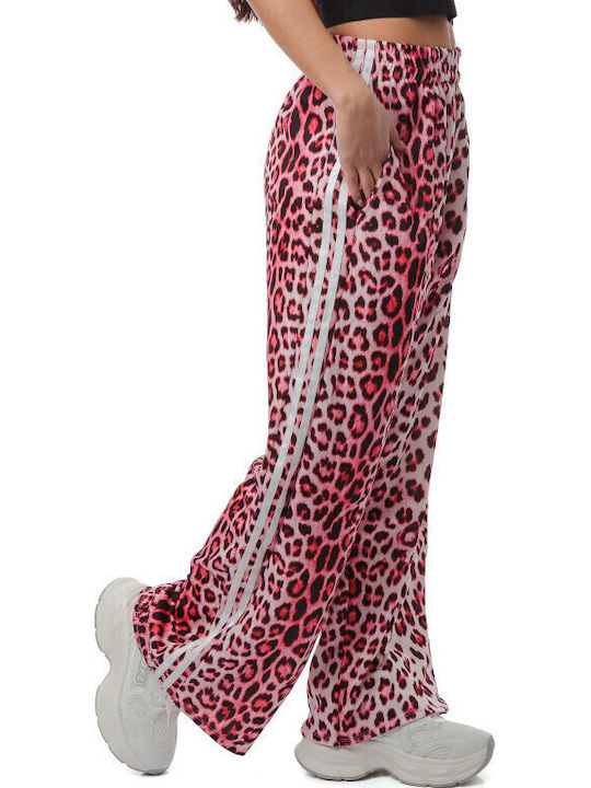 Fuchsia Wide Pantaloons Animal Print Stripes