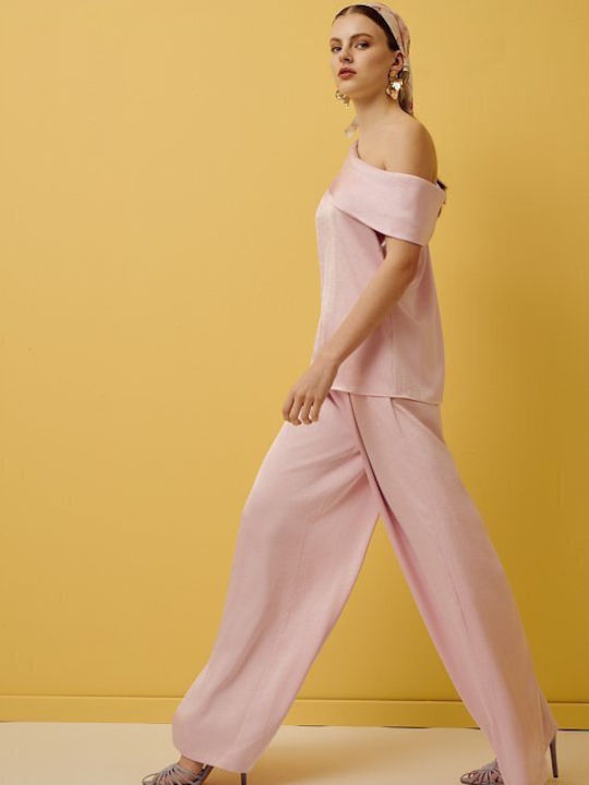 Women's High Rise Pantaloons in Loose Fit Pink