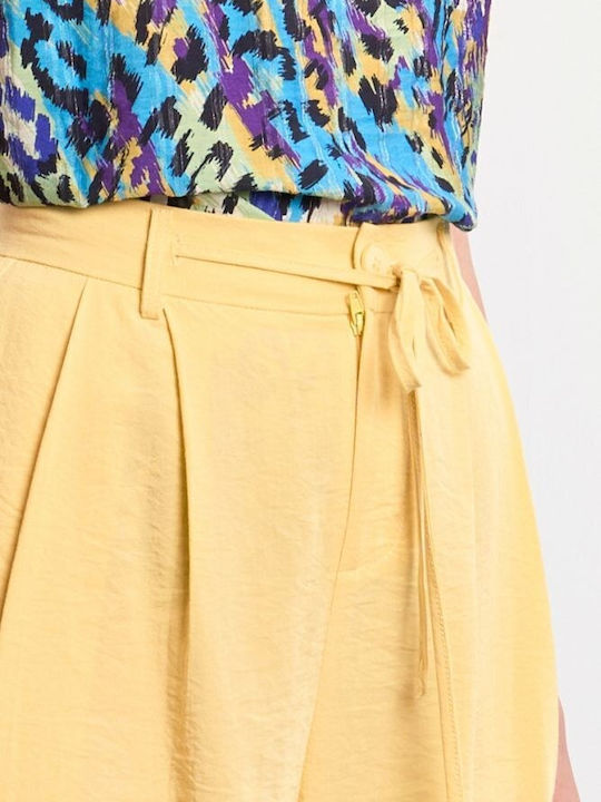 Damen Hochsitiges Stoffhose Gelb ML72EP