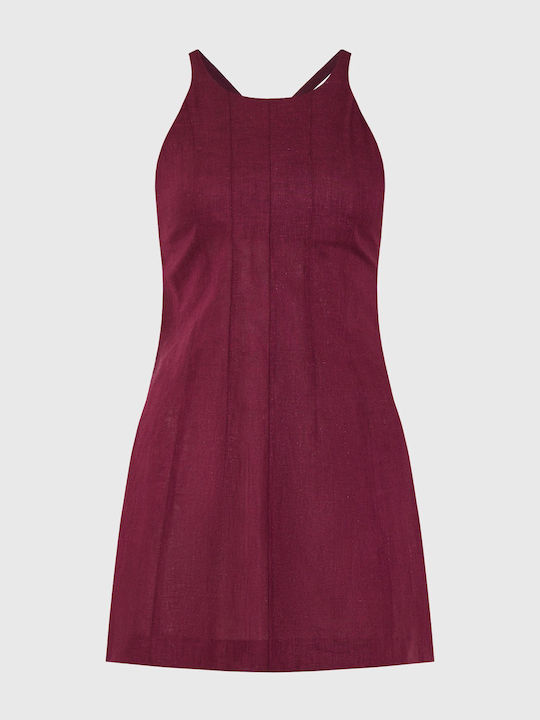 Summer Mini Dress Burgundy