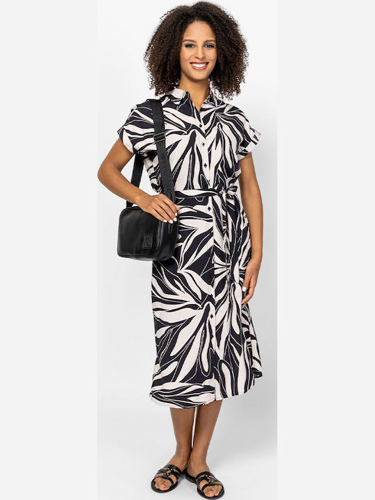 Sommer Midi Hemdkleid Schwarz