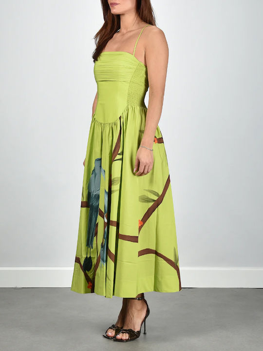 Summer Maxi Dress for Wedding and Christening Green