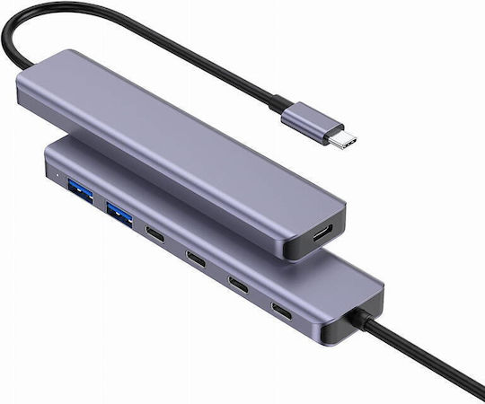 Platinet USB 3.2 7-Port Hub with USB-C Connection Gray