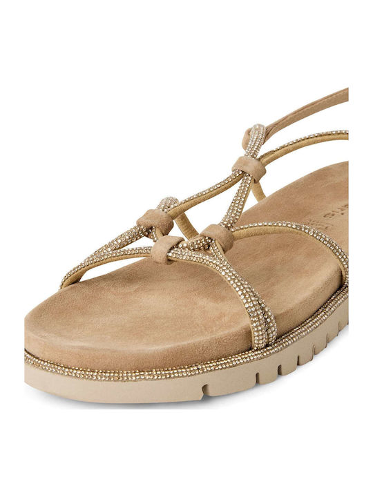 Leather Women's Sandals Beige