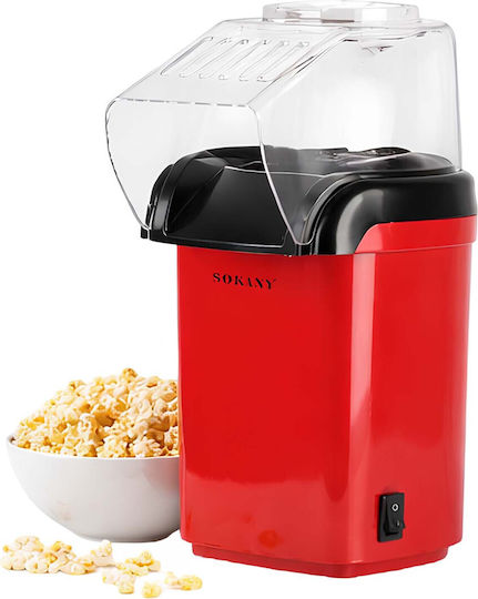 Sokany 1200W Popcornmaschine Schnelle Zubereitung Kochen Schwarz Rot