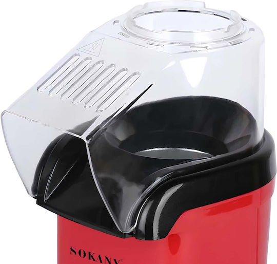 Sokany 1200W Popcornmaschine Schnelle Zubereitung Kochen Schwarz Rot