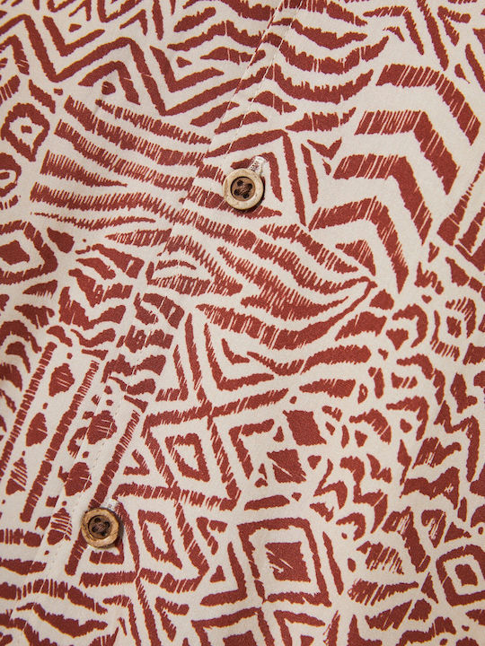 Kurzärmeliges Herrenhemd Henna Braune Mehrfarben FBM013-025-05-HENNA-BRAUN