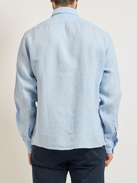 Boss Cămașă Din In Cu Mâneci Lungi Regular Fit Lightblue