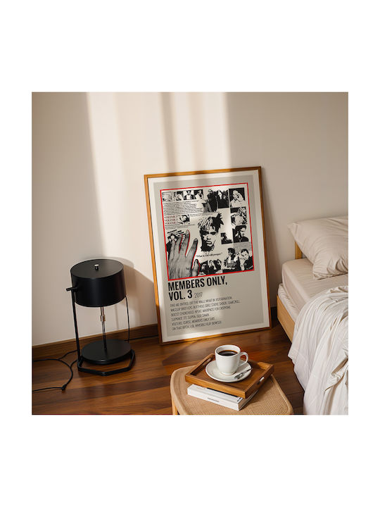 Music Poster Members Only Vol 3 Xxxtentacion Ms713 21cm X 30cm Frame Natural Wood Beige