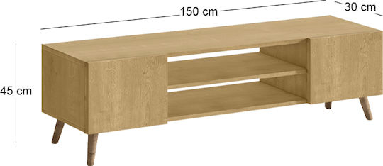 Έπιπλο Τηλεόρασης Etna Sapphire Oak Μ150xΠ30xΥ45cm