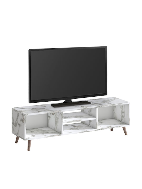 TV Stand Loren White Marble Effect L120xD30xH40cm