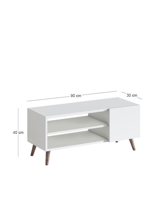 Έπιπλο Τηλεόρασης Parma Λευκό Μ90xΠ30xΥ40cm