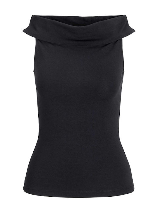 Γυναικεία Μπλούζα Βαμβακερή Off-Shoulder Μαύρο