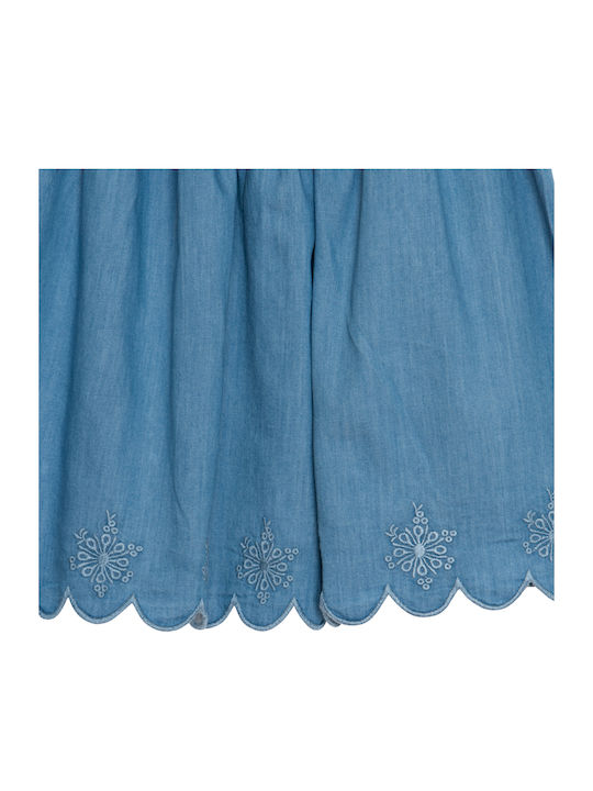 Girls Dress Sleeveless Denim Blue