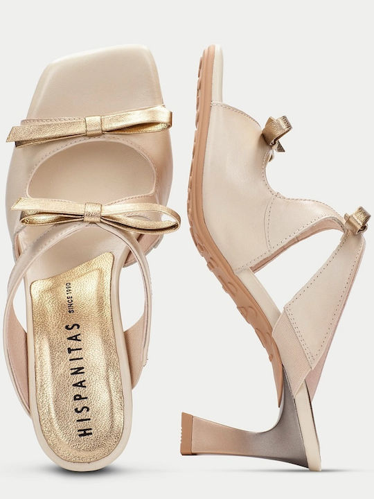 Damen Sandalen Aus Leder Anatomisch Beigen