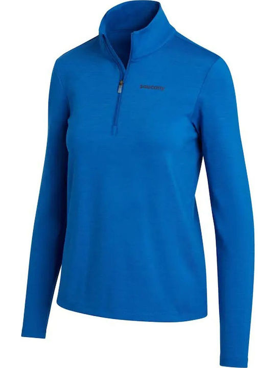 Solstice Winter Women's Hiking Long Sleeve with Zipper Blue