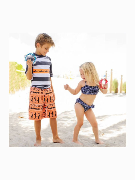 White Kinder Badebekleidung Rashguard Marineblau Weißer Hai