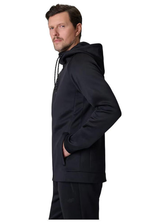 Functional Cardigan With Black Hood