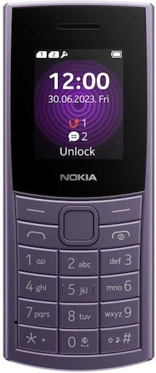Nokia 110 (2024) Dual SIM Κινητό με Κουμπιά (Ελληνικό Μενού) Μωβ