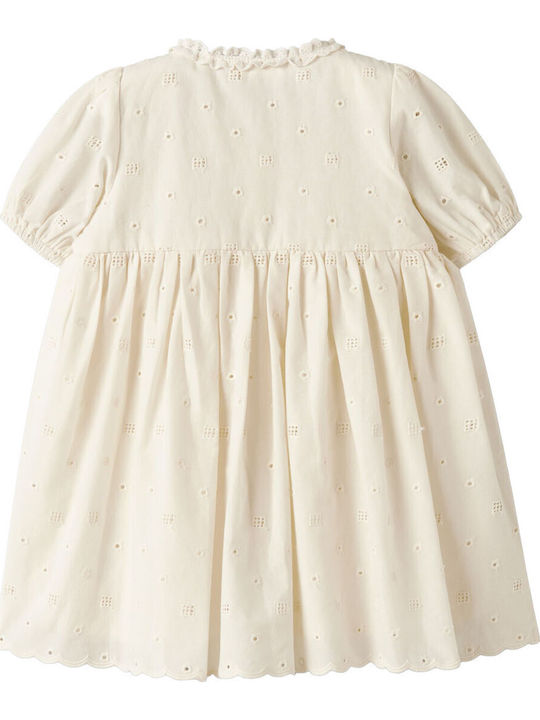 Girls Dress Short Sleeve Ecru