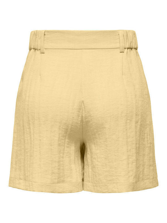 Pantaloni Scurți Din In Galbeni Pentru Femei