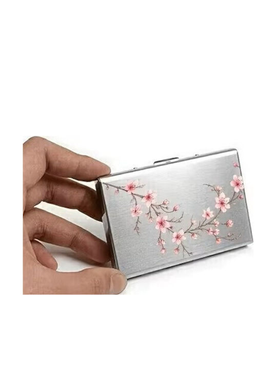 By Queen Floral Cherry Blossom Metal Card Holder