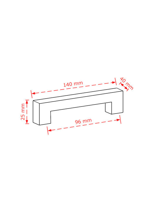 Viobrass 2931 Πόμολο Επίπλου Χούφτα από Μέταλλο Inox Matt 2931-1/184