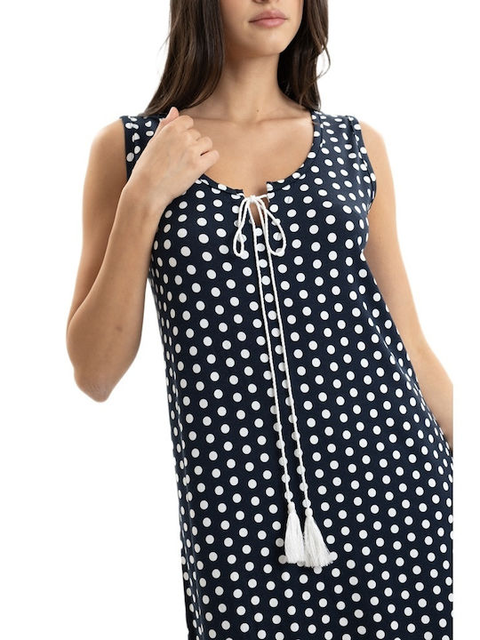 Giota Sommerliches Damen-Nachthemd Blau