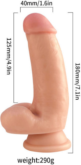 APH Realistic Dildo with Scrotum and Suction Cup Flesh