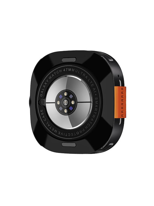 Ultra Hybrid Aluminium Case Samsung Galaxy Watch Ultra 47mm Black Orange