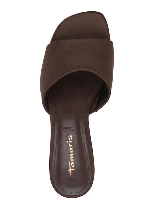 Mules with Low Heel in Brown Colour