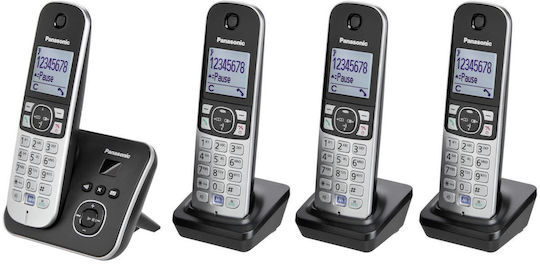 Panasonic KX-TG6824 Ασύρματο Τηλέφωνο Quad Μαύρο