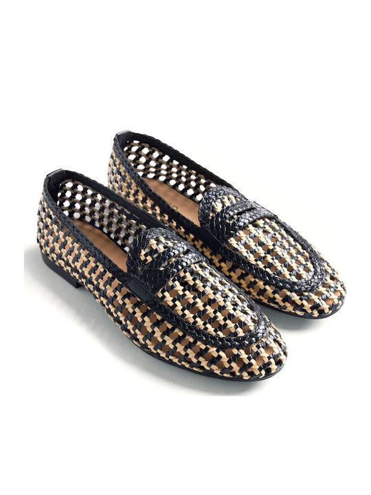 Gioseppo Leather Women's Loafers in Black Color