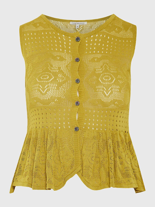 Women's Sleeveless Yellow Blouse