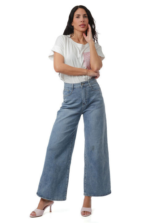High Rise Women's Jean Pants in Wide Leg Style
