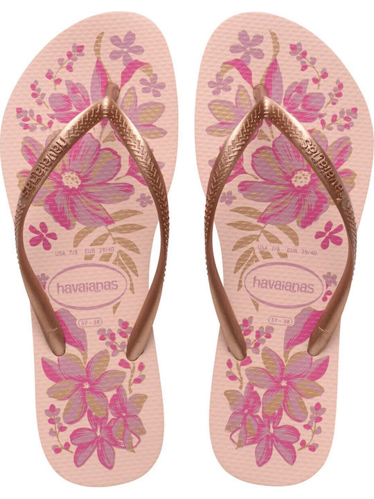 Slim Organic Flip Flops in Rose Gold Colour