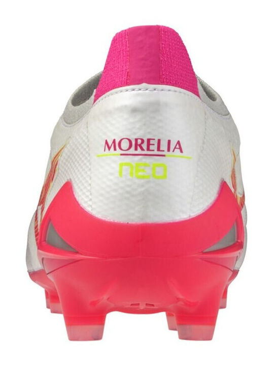 Mizuno Morelia Neo Iv Beta Elite Football Shoes with Cleats FG White